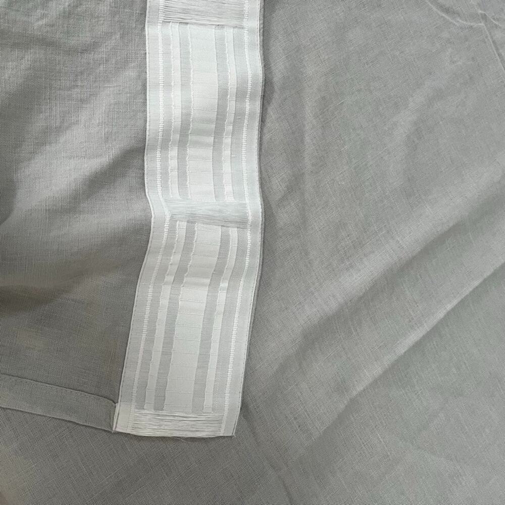 Light Gray Linen Curtain Panel 53" x 87" Rod Pocket - Picture 2 of 7
